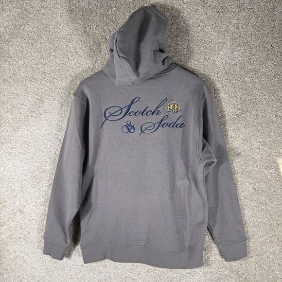 Scotch & Soda Relaxed Fit Graphic Hoodie NWT Men's Small Aspahlt Gray Sweatshirt - Picture 13 of 13